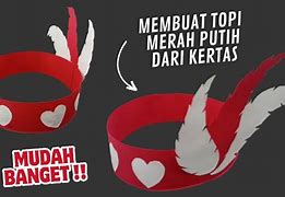 Topi Merah Putih Dari Kertas Untuk Cowok